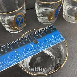 Libbey Numero Crown Collection Double Old Fashioned Glasses Full Set Of 8 Rare