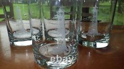 Lighthouse Whiskey Glasses Nautical Themed Double Old fashioned tumblers 4 11oz