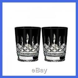 Lismore BLACK Set Of 2 Double Old Fashioned Glasses Home