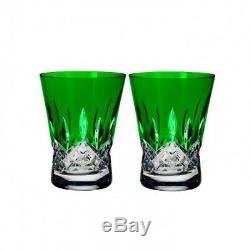 Lismore Pops Emerald Double Old Fashioned DOF Pair #40019538 Brand New