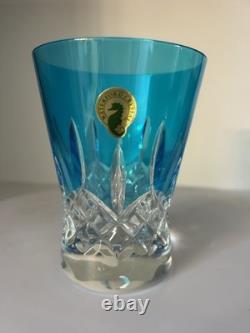 Lismore Pops Waterford Crystal Double Old Fashioned Glasses Color Aqua