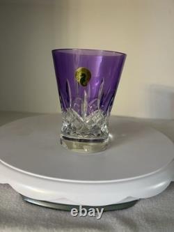 Lismore Pops Waterford Crystal Double Old Fashioned Glasses Color Purple