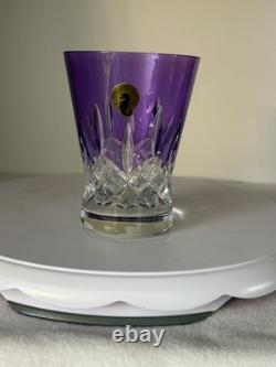 Lismore Pops Waterford Crystal Double Old Fashioned Glasses Color Purple