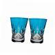 Lismore pops set of 2 double old fashioned glasses aqua