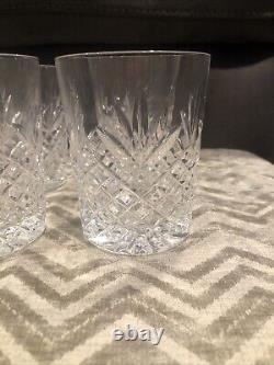 Lot 4 Waterford Crystal Double Old Fashioned Glasses 4 1/4 Tall Huntley
