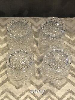 Lot 4 Waterford Crystal Double Old Fashioned Glasses 4 1/4 Tall Huntley
