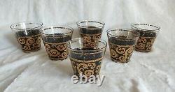 Lot 6 Culver Ebony Baroque Scroll Double Old Fashioned Black 22K Gold Glasses
