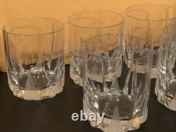 Lot/6 MIKASA FLAME D'AMORE CRYSTAL Executive Double Old Fashioned Glasses 4 1/4