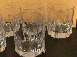 Lot/6 MIKASA FLAME D'AMORE CRYSTAL Executive Double Old Fashioned Glasses 4 1/4