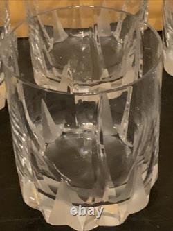 Lot/6 MIKASA FLAME D'AMORE CRYSTAL Executive Double Old Fashioned Glasses 4 1/4