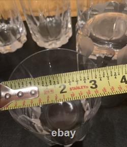Lot/6 MIKASA FLAME D'AMORE CRYSTAL Executive Double Old Fashioned Glasses 4 1/4