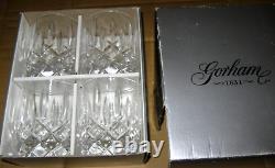 Lot Of 4 Gorham Crystal Lady Anne Double Old Fashioned Lowball 4 Rock Glasses