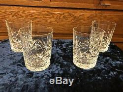 Lot Of 4 Waterford Crystal Lismore Double Old Fashioned Tumbler Glass 4 3/8