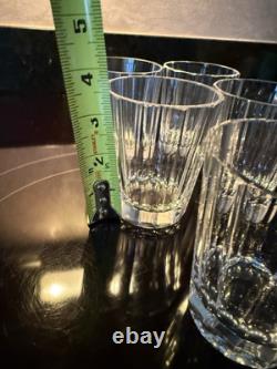 Lot Of 5 Lead Cut Crystal Whisky Glasses Double Old Fashioned Monaco Pattern