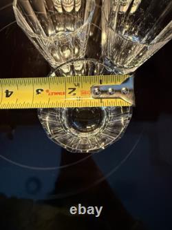 Lot Of 5 Lead Cut Crystal Whisky Glasses Double Old Fashioned Monaco Pattern
