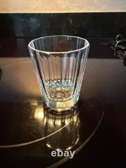 Lot Of 5 Lead Cut Crystal Whisky Glasses Double Old Fashioned Monaco Pattern