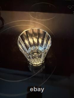 Lot Of 5 Lead Cut Crystal Whisky Glasses Double Old Fashioned Monaco Pattern
