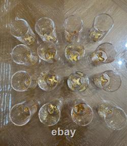 Lot Set Of 16 Shannon ODYSSEY By Godinger Handmade Double Old Fashioned Glasses