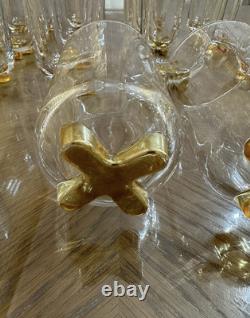 Lot Set Of 16 Shannon ODYSSEY By Godinger Handmade Double Old Fashioned Glasses