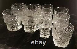 Lot of 10 LITTALA ASLAK Vintage Bar Glasses Tapio Wirkkalla Finland Melted Ice
