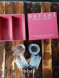 Lot of 4 New in Box RALPH LAUREN Safari Double Old Fashioned Rocks Whiskey Glass