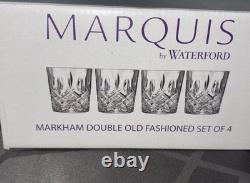 MARQUIS BY WATERFORD MARKHAM DOUBLE OLD FASHIONED GLASSES 10 oz SET OF 4 NEW