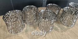 MCM Libbey Platinum ARTICA Brutalist Double Old Fashioned Glasses SET 6