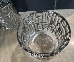 MCM Libbey Platinum ARTICA Brutalist Double Old Fashioned Glasses SET 6