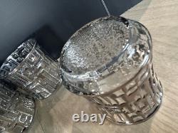 MCM Libbey Platinum ARTICA Brutalist Double Old Fashioned Glasses SET 6