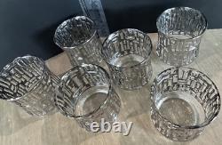 MCM Libbey Platinum ARTICA Brutalist Double Old Fashioned Glasses SET 6