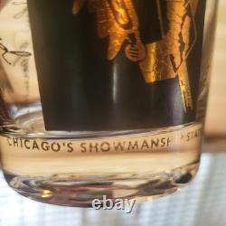 MCM Vintage Cera Double Old Fashioned Glasses Chicago Showmanship Station Gold