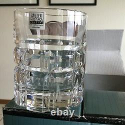 MIB NIB NEW Rogaska Crystal Emerald Double Old Fashioned Glasses Tumblers Set 4