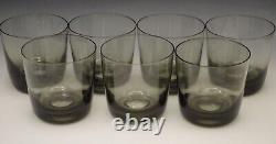 MID Century Orrefors Karl Smoke Gray Set Of 7 Double Old Fashioned 3.5/8