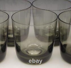 MID Century Orrefors Karl Smoke Gray Set Of 7 Double Old Fashioned 3.5/8