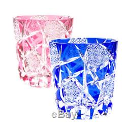 Made in Japan Crystal Double Old Fashioned Glass, Edo Kiriko Cut Glass Crack