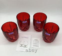 MarquisBy WaterfordBrookside Red Double Old Fashioned Drink Glasses Set of 4