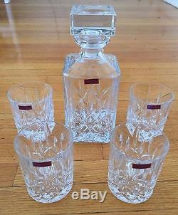 Marquis by Waterford Crystal Decanter with Four Double Old Fashioned Glasses