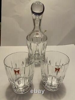 Marquis by Waterford Sheridan Crystal Decanter & Double Old Fashioned Glasses