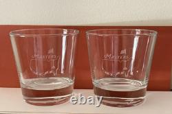 Masters Augusta Golf Double Old Fashioned Double Etched Glasses NWOB Set Of 2