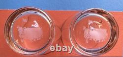Masters Augusta Golf Double Old Fashioned Double Etched Glasses NWOB Set Of 2 Masters Augusta Golf Double Old Fashioned Double Etched Glasses NWOB Set Of 2