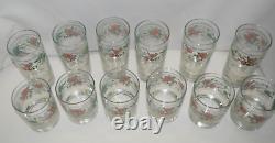 Mervyn's Kensington Glassware Double Old Fashioned Floral Cups 12 Pc Brand New