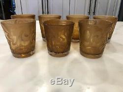 Michael Weems Double Old Fashioned / Rocks Glass- Set of 7 Color Amber