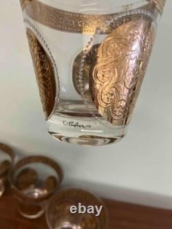 Mid Century Culver Double Old Fashioned Cocktail Glasses Set of 7