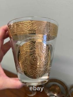 Mid Century Culver Double Old Fashioned Cocktail Glasses Set of 7