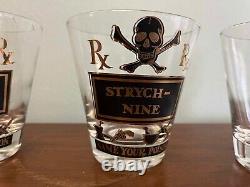 Mid Century Georges Briard Name Your Poison Double Old Fashioned Glasses