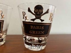 Mid Century Georges Briard Name Your Poison Double Old Fashioned Glasses