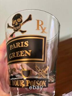 Mid Century Georges Briard Name Your Poison Double Old Fashioned Glasses