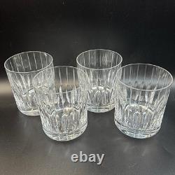 Mikasa Boardroom Double Old Fashioned Glasses Set of 4 Crystal Vertical Cut