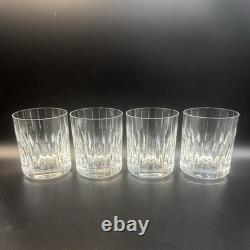 Mikasa Boardroom Double Old Fashioned Glasses Set of 4 Crystal Vertical Cut