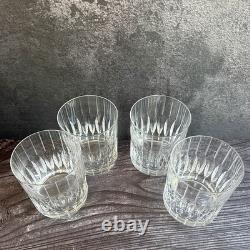 Mikasa Boardroom Double Old Fashioned Glasses Set of 4 Crystal Vertical Cut